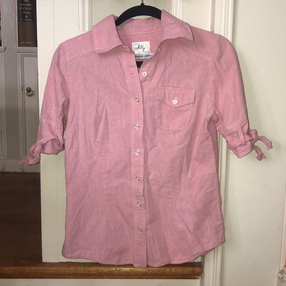 Milly Red Button Down Shirt Size 2